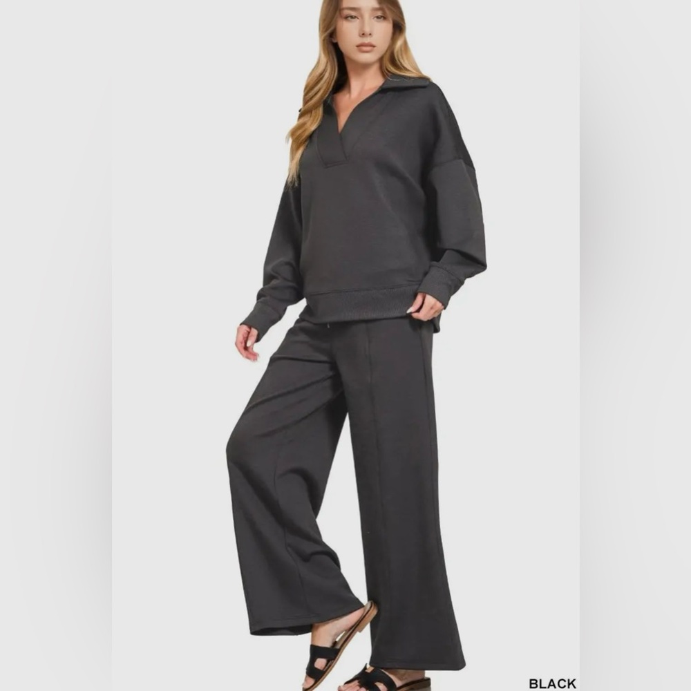 Zenana Outfitters Black Quarter-Zip Sweatshirt